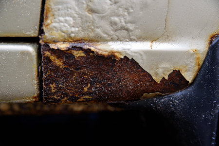 Rust. Severe corrosion of the car wing