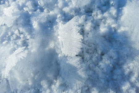 Frosty pattern, snow pattern, hoarfrost. Background texture,abstract pattern,winter patternの写真素材