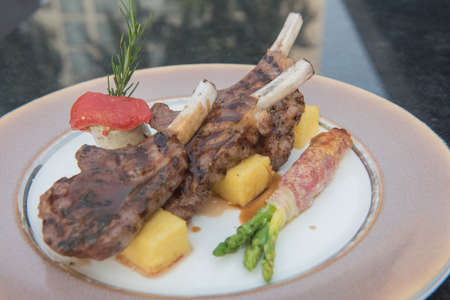 Grilled Lamb Chopの写真素材