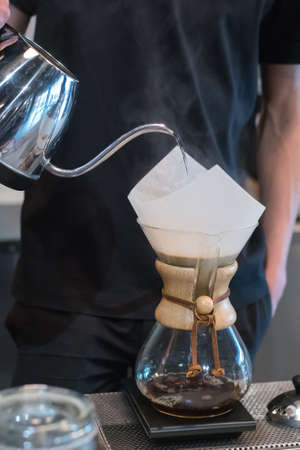 Brewing Filter Coffeeの写真素材
