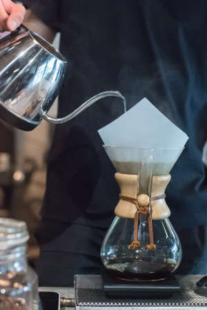 Brewing Filter Coffeeの写真素材