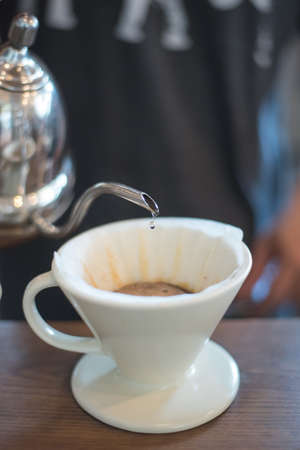 Brewing Filter Coffeeの写真素材