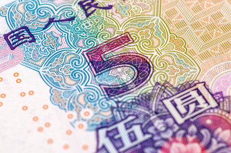 Yuan notes from china's currency. chinese banknotes.