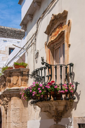 A view of Locorotondo, a beautiful white village in Apulia, Italy.のeditorial素材