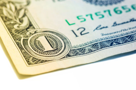 US one dollar bill closeup macro, 1 usd banknote, George Washington portrait, united states money