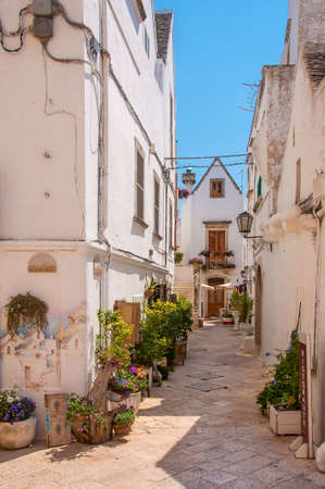 A view of Locorotondo, a beautiful white village in Apulia, Italy.のeditorial素材