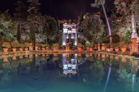 Fountain in the garden of the Villa d Esteのeditorial素材