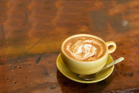 Coffee on wood surfaceの写真素材