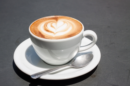 Coffee on gray surfaceの写真素材