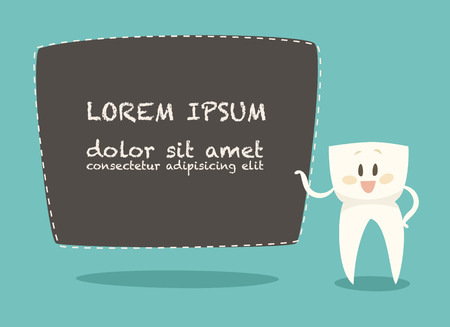 Sign dentist business card healthy white teeth, vector illustration, flat designのイラスト素材