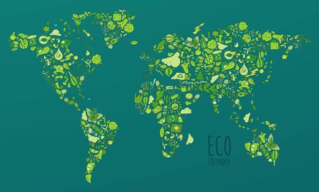 Eco Friendly, green energy concept, vector illustration, flat designのイラスト素材