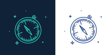 Linear style icon of a helm vector iconのイラスト素材