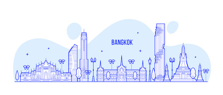 Bangkok skyline Thailand big city buildings vectorのイラスト素材