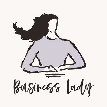 Concept business woman business lady vector drawnのイラスト素材