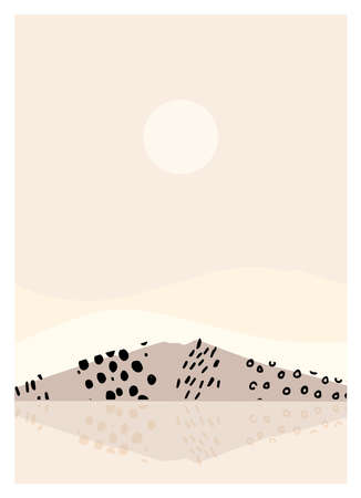Abstract mountain landscape a mount warm vectorのイラスト素材