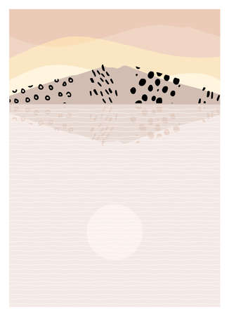 Abstract mountain landscape lake a mount vectorのイラスト素材
