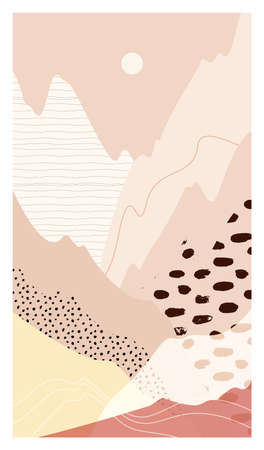 Abstract mountain landscape a mount warm vectorのイラスト素材