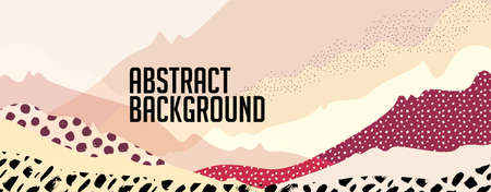 Abstract mountain landscape warm pastel vector artのイラスト素材
