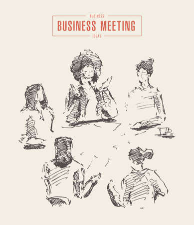 Business women working new project meeting vectorのイラスト素材
