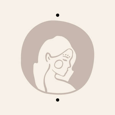 Modern feminine portrait women a logotype a vectorのイラスト素材