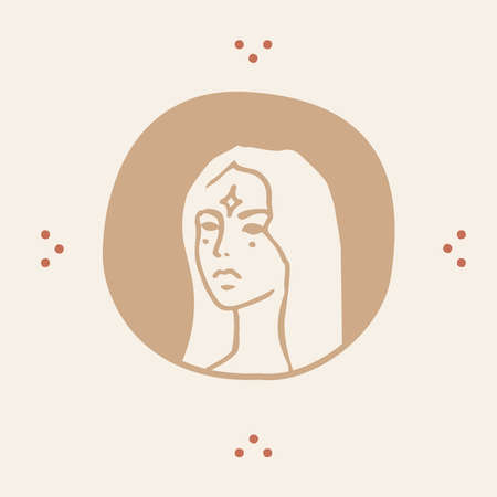 Modern feminine portrait women a logotype a vectorのイラスト素材