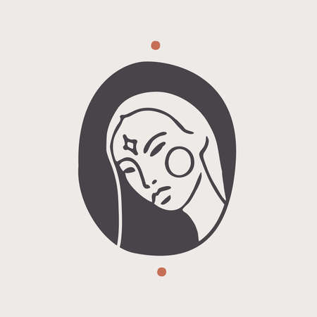 Modern feminine portrait women a logotype a vectorのイラスト素材