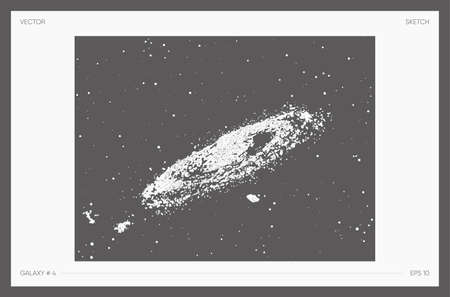 High detail illustration of galaxy, nebula sketch, celestial objectのイラスト素材
