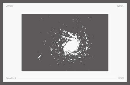 Illustration of galaxy, nebula sketchのイラスト素材