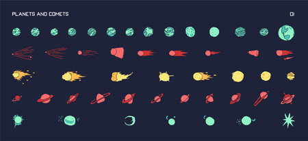 Space for kids. Collection of colorfulのイラスト素材