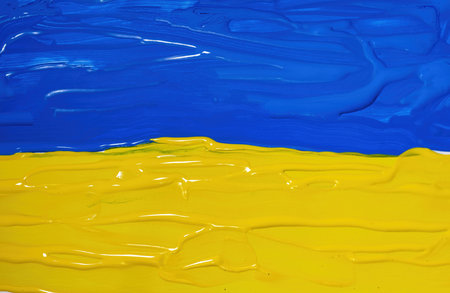 Macro image of a orange and yellow microfiber clothの写真素材