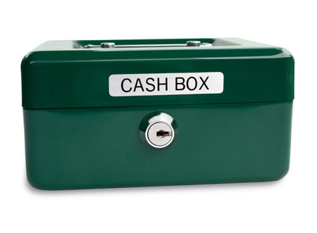 cash box isolated on white backgroundの写真素材