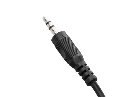 three pin jack plug for audio isolated on white background