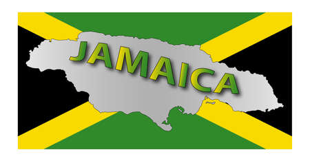 Jamaica mapの写真素材