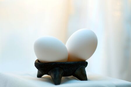 white easter eggsの写真素材