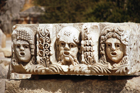 Greek theater masksの写真素材