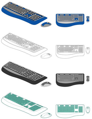 Computer keyboard and mouseのイラスト素材