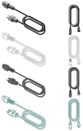 Computer power cordのイラスト素材