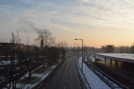 Sunrise at Messeの写真素材