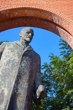 Statue of Lenin outside the door of Communist Park in Budapestのeditorial素材