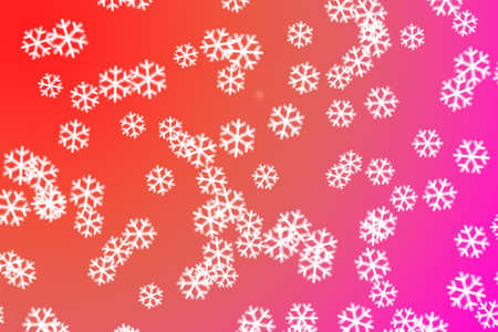 Red color Christmas background with snowflakes.の写真素材