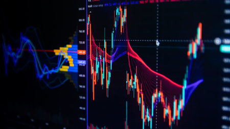 Stock market data on monitor. Business financial graph on monitor screen. Stock market data on monitor. Business financial graph on monitor.の写真素材