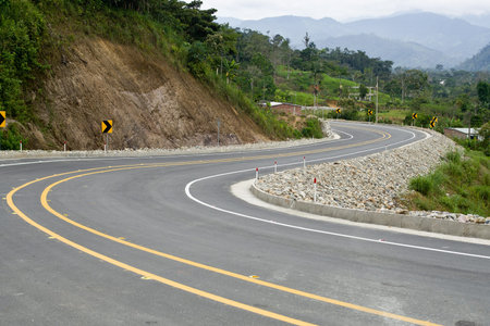 A new modern road in Ecuador,fresh and clean