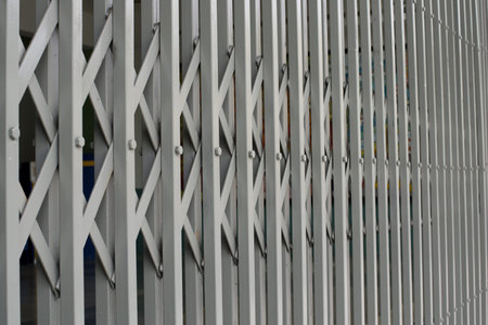 Angled Fence or gate closed grey stong