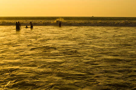 SAN CLEMENTE ECUADOR, FEBURARY-2013  Beach waves and shore Feb 2013 in San Clemente Ecuador.San Clemente is a fishing village on the Pacfic coast of Ecuador.の写真素材
