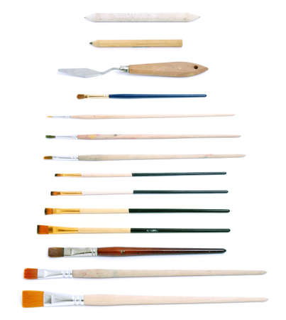 Set of different brushes isolated on white backgroundの写真素材