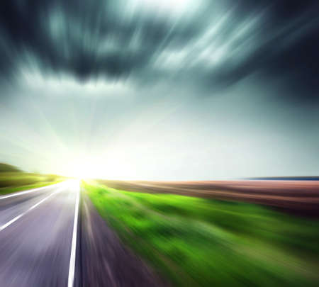 road with blur  skyの写真素材