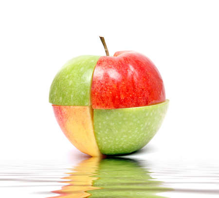 fresh apple isolated on a white backgroundの写真素材
