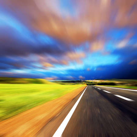 road with blur  skyの写真素材