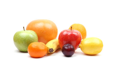 fruits on white backgroundの写真素材
