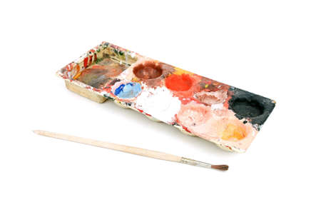 palette and brushの写真素材